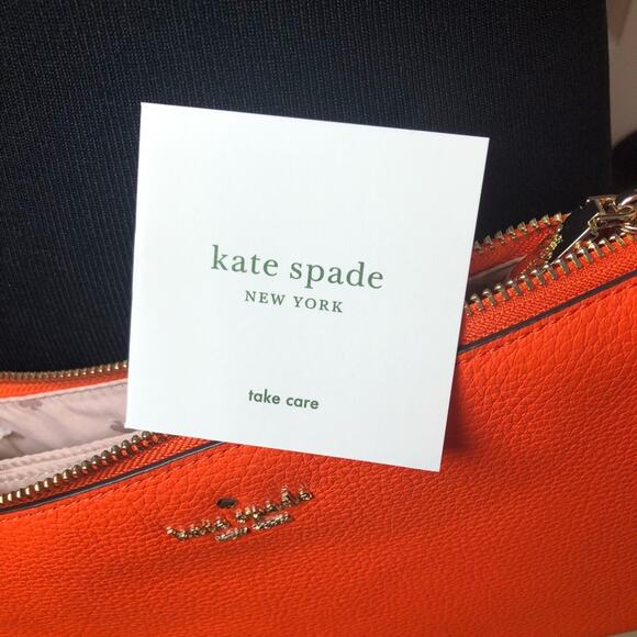 Kate Spade triple gusset crossbody coral buds new with tags - Picture 10 of 13